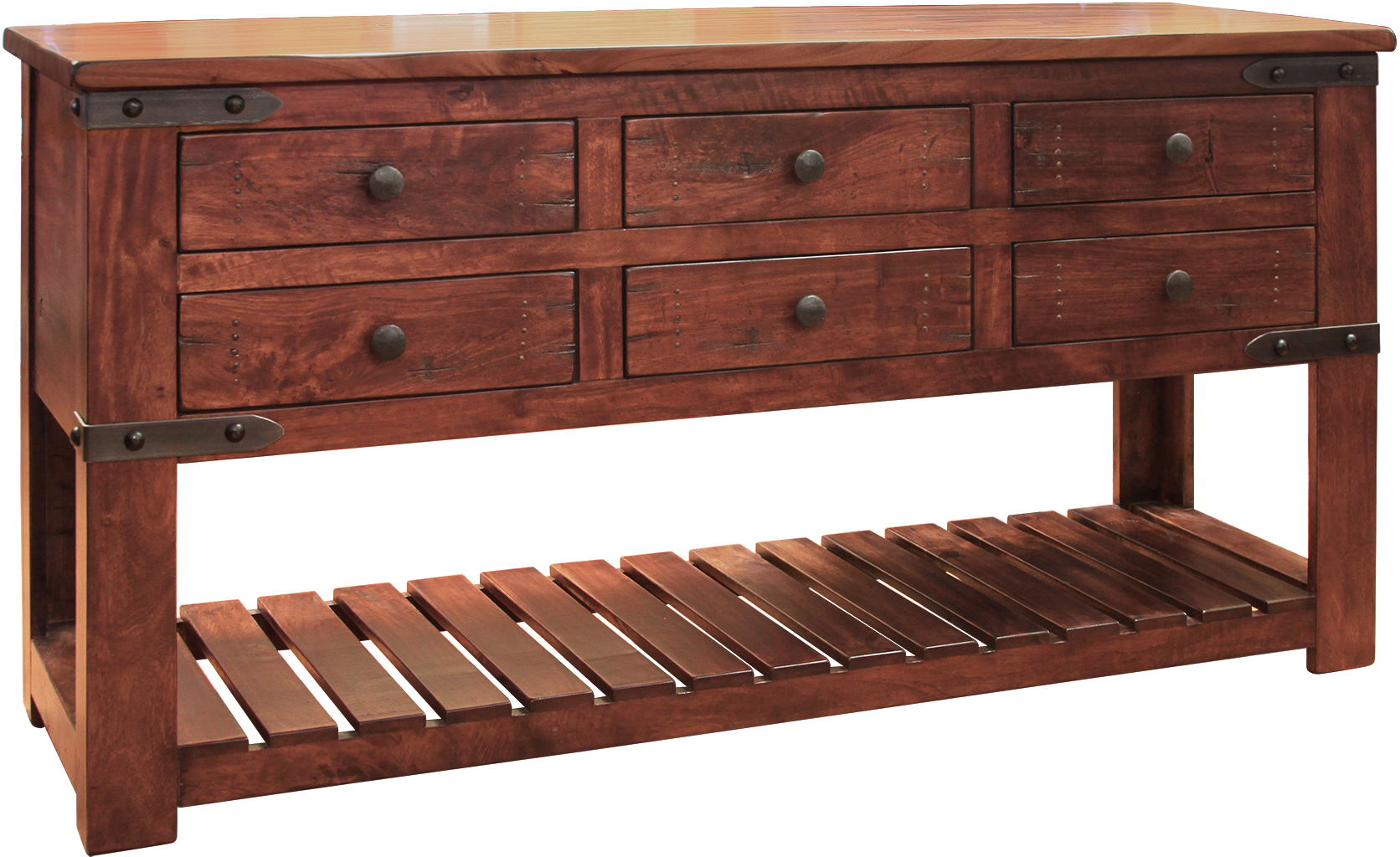 IFD International Furniture Direct Parota IFD866SOFA Sofa Table with 6